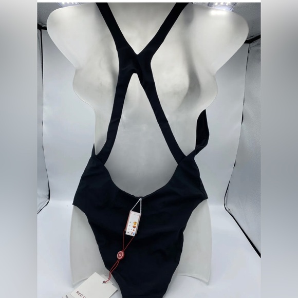 Red Carter . one piece swimsuit. sz XS splice & dice 80’s style high hip. black - Picture 3 of 11